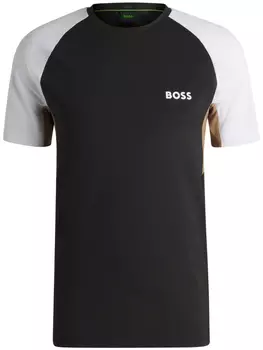 Футболка в стиле колор-блок BOSS, черный
