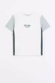 Футболка в стиле колор-блок для мальчиков River Island, белый