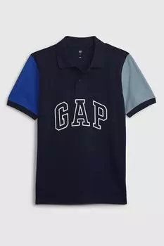 Футболка в стиле колор-блок с воротником Gap, синий