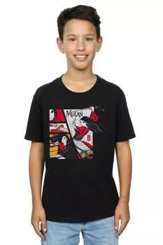 Футболка в стиле комиксов «Мулан» Disney, черный
