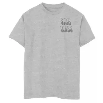 Футболка в стиле ретро с рисунком спереди и сзади для мальчиков 8–20 лет, Звездные войны, мандалорец, ребенок Star Wars