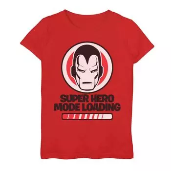Футболка в стиле ретро с загрузкой для девочек 7–16 лет Marvel Iron Man Super Hero Mode Licensed Character