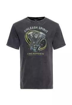 Футболка в стиле ретро Unleash Spirit KING KEROSIN, черный