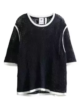 Футболка в технике кроше из коллаборации с Wales Bonner Adidas, синий