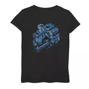 Футболка в тон синего цвета с изображением Marvel Avengers Endgame для девочек 7–16 лет Licensed Character