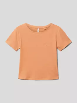 Футболка в тонкую рубчик модель «GISBELLA» Pepe Jeans, абрикос