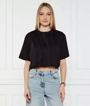 Футболка в торроне Cropped fit Pinko, черный