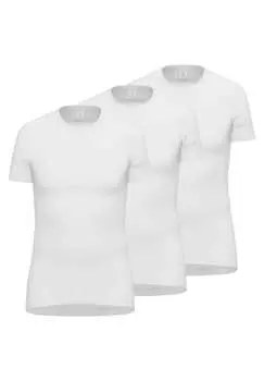 Футболка в упаковке 3 шт. - тонкий рубчик удлиненная спинка хлопок Ammann, белый