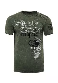 Футболка в великолепном винтажном стиле RUSTY NEAL, хаки