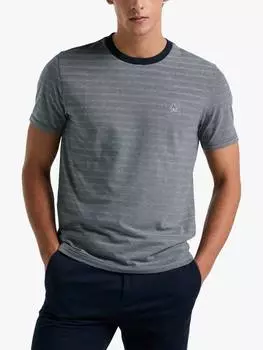 Футболка в жаккардовую полоску обычного покроя из хлопчатобумажной смеси Original Penguin, цвет Dark Sapphire