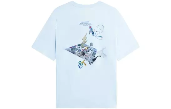 Футболка Wade Collection унисекс бирюзового цвета Lining, голубой