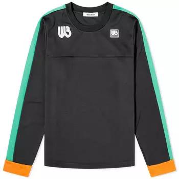 Футболка Wales Bonner Long Sleeve Commune, цвет Black, Green & Orange