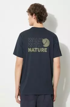Футболка Walk With Nature M Fjallraven, темно-синий