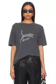 Футболка walker с пятнистым леопардом Anine Bing, черный