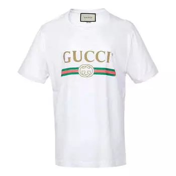 Футболка washed jersey oversize t-shirt 'white' Gucci, белый