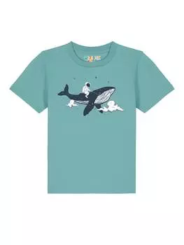 Футболка wat? Apparel, цвет teal monstera