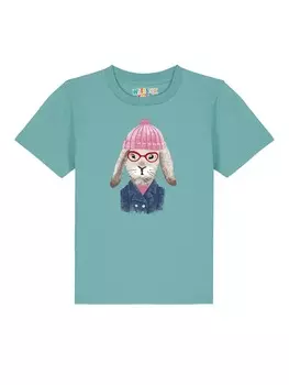 Футболка wat? Apparel, цвет teal monstera