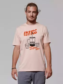Футболка wat? Apparel T-Shirt Coffee makes everything better, цвет Fraiche Peche