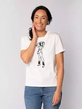 Футболка wat? Apparel T-Shirt Cowgirl, белый