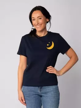 Футболка wat? Apparel T-Shirt Moon & Stars, темно-синий