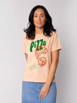 Футболка wat? Apparel T-Shirt Pizza, цвет Fraiche Peche