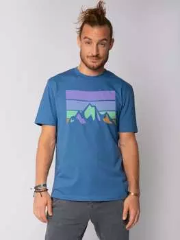 Футболка wat? Apparel T-Shirt Retro Landscape, цвет Bright Blue