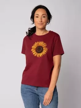 Футболка wat? Apparel T-Shirt Sonnenblume, цвет Weinrot