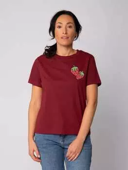 Футболка wat? Apparel T-Shirt Strawberry, цвет Weinrot