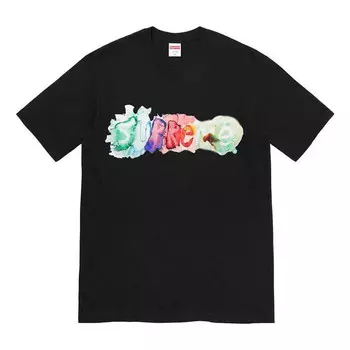 Футболка watercolor t-shirt 'black' Supreme, черный