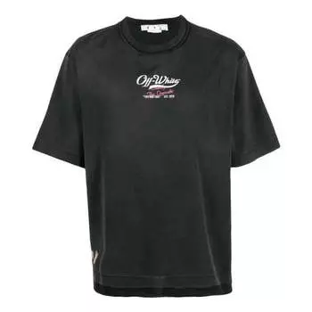 Футболка wave off raw over t-shirt 'black' Off-White, черный