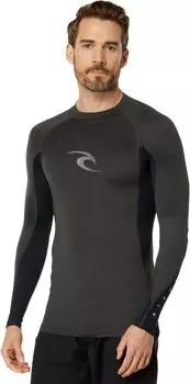 Футболка Waves L/S Performance Fit UV Rip Curl, цвет Black Marle