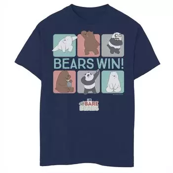 Футболка We Bare Bears Bears Win для мальчиков 8–20 лет с графическими панелями с персонажами Licensed Character