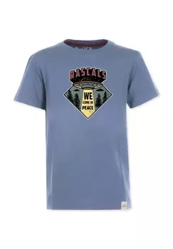 Футболка WE COME IN PEACE Band of Rascals, сине-серый