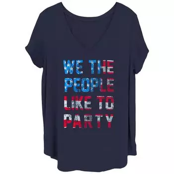 Футболка «We The People Like To Party» для юниоров с американским флагом Unbranded, синий