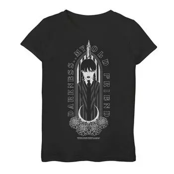 Футболка Wednesday Adams Darkness с рисунком «Мой старый друг» для девочек 7–16 лет Licensed Character