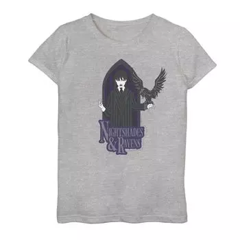 Футболка Wednesday Addams Nightshades And Ravens для девочек 7–16 лет с рисунком Licensed Character