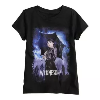 Футболка Wednesday Addams с рисунком для девочек 7–16 лет Licensed Character
