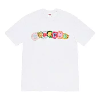 Футболка week 7 pillows tee logo short sleeve gray Supreme, серый