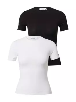 Футболка Weekday, черный/белый