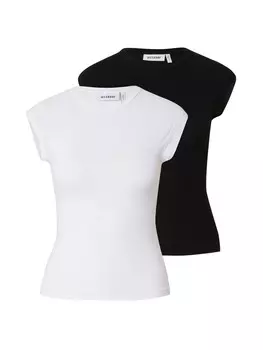 Футболка WEEKDAY Shirt, черный/белый