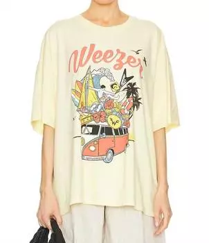 Футболка Weezer Collage Tee Top в желтом цвете Fizz DAYDREAMER