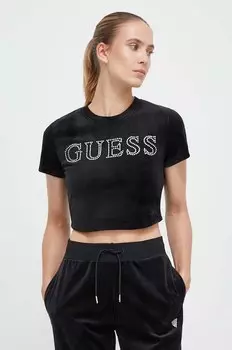 Футболка велюровая COUTURE Guess, черный