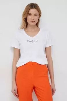 Футболка Wendy из хлопка Pepe Jeans, белый