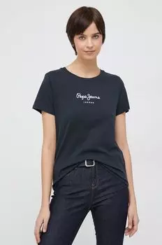 Футболка Wendy из хлопка Pepe Jeans, черный