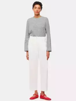 Футболка Whistles Long Sleeve Stripe Cropped, цвет khaki/white