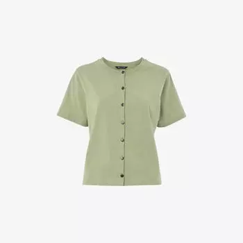 Футболка Whistles с застежкой на пуговицы, зеленый