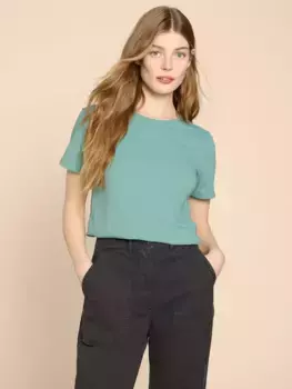 Футболка White Stuff Abbie Cotton, цвет mid/teal