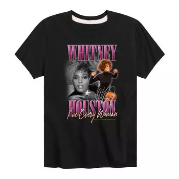 Футболка Whitney Houston Every Woman для мальчиков 8–20 лет Licensed Character, черный