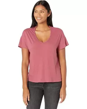 Футболка Wildfox Chrissy V-Neck Tee in Cotton Jersey, цвет Pigment Dry Rose