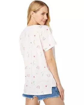 Футболка Wildfox Pride Symbols Heritage Cotton Jersey Tee, цвет Ballerina